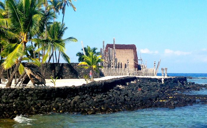 Hawaiian temple, or heiau, at Pu'uhonua O Honaunau