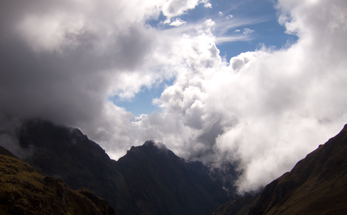 Inca Trail Day 2 Dead Womans Pass Clouds