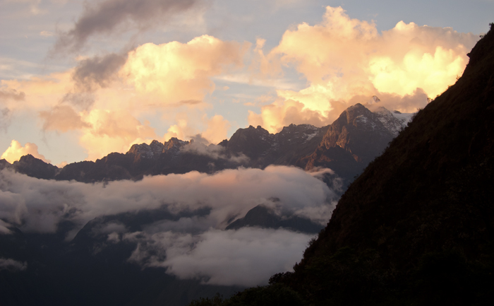 Inca Trail Day 2 Sunset on Mountains