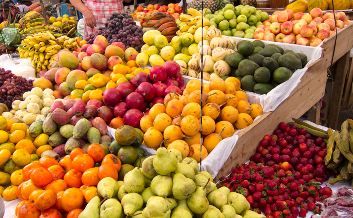 Sacred Valley Pisac Market Fruit Bins