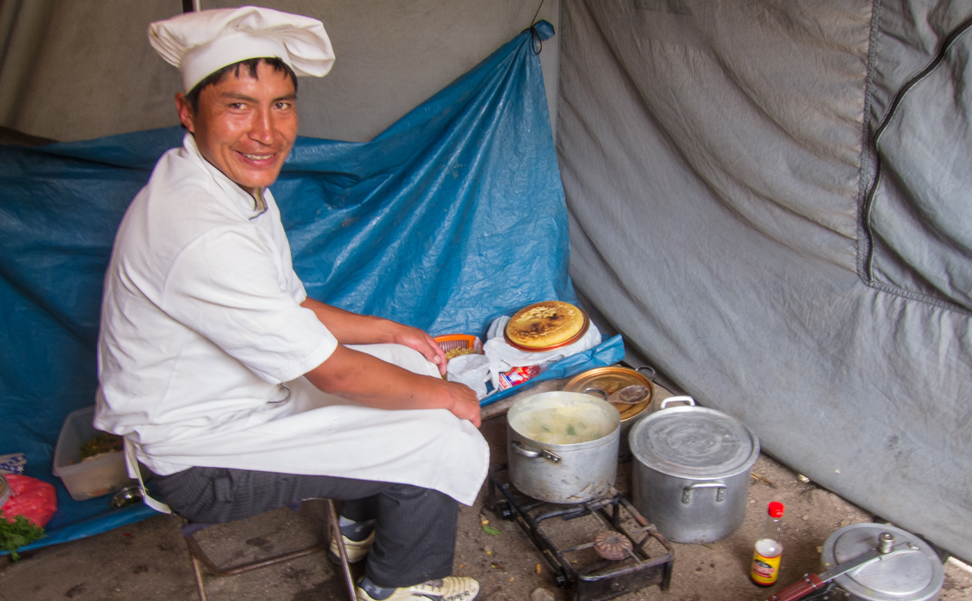 Inca Trail Day 3 Lunch Cooking